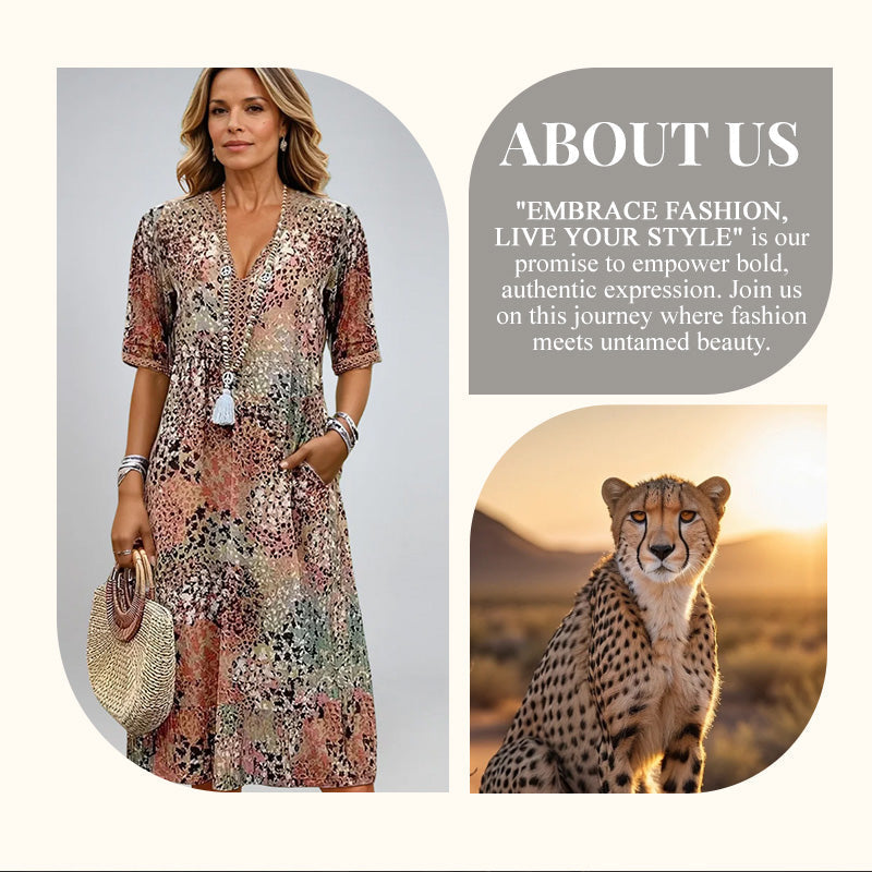 👗🌸 V-nyakú lenvászon+pamut ruha – Élénk nyomtatás, kényelmes szabás, S–3XL-ig! ✨💫
