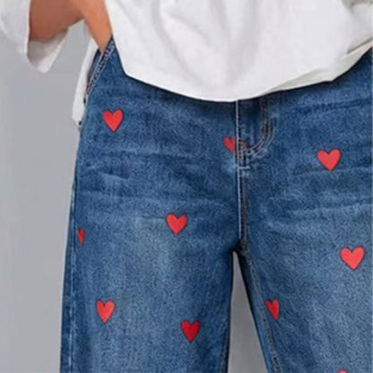 💖 Bájos szívnyomat + laza baggy szabás👖 Stílusos keskenyedő boka + átfedő mandzsetta🧘