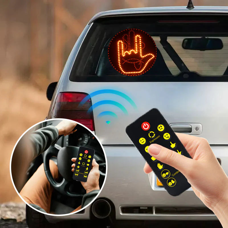 😀Vásárolj 1 kapsz 1 ingyen🚗 Autó LED Tábla – 8 Kifejezés! Ne Dudálj, Szintet Lépj!
