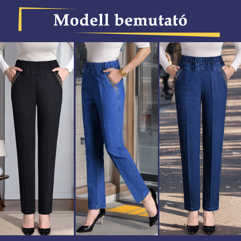 🔥🔝 Legnépszerűbb termékek👖✨ Női trendi farmernadrág🎀💙 Magas derekú egyenes szárú nadrág – Rugalmas kényelem, karcsú sziluett és praktikus részletek!