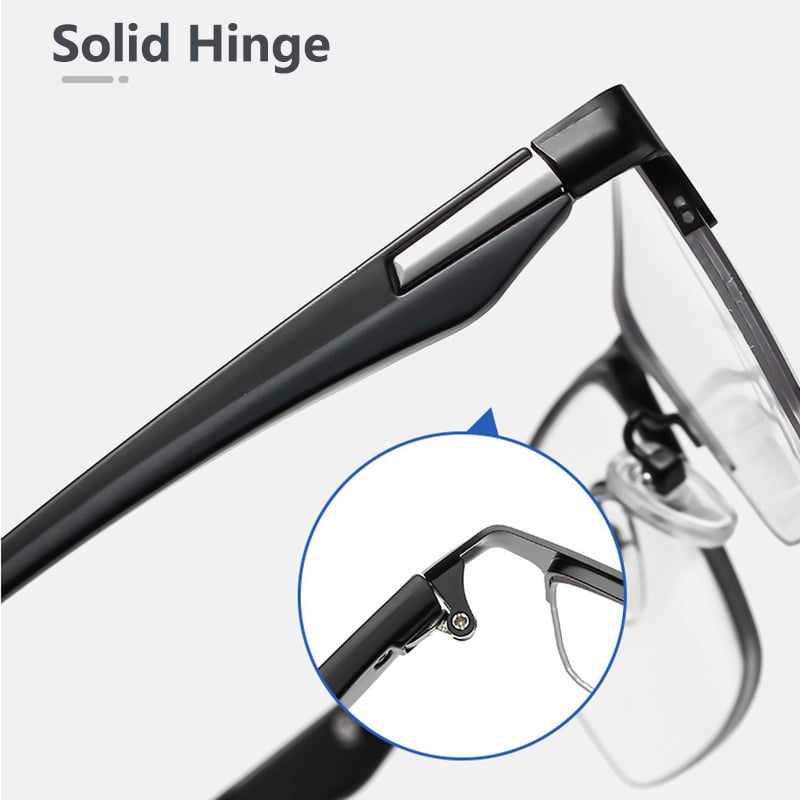 🥇👍Kiváló minőség, sok pozitív értékelés✨HD kékfény-védett multifokális szemüveg👓Titán keretes progresszív olvasószemüveg – Könnyű 17,05g, táv- és közeli látáshoz egyaránt!