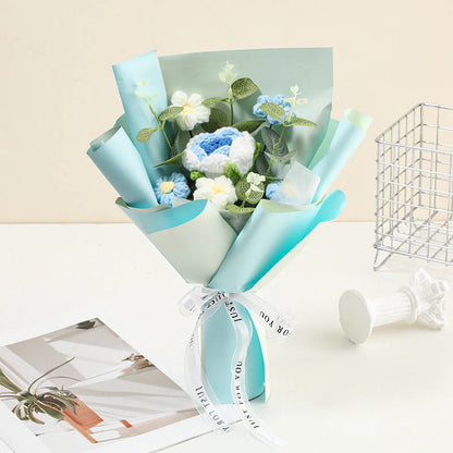 🔥1+1 ingyenes💐 Kézzel horgolt virágcsokor 🎁 Allergiabarát virágajándék – Soha nem hervad, mindig friss!