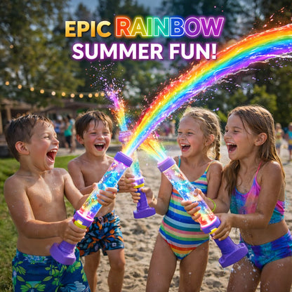 🌈🔫Világos szivárványos LED-es vízipisztoly💧3 egyszerű lépés, szivárgásmentes, gyerekbiztos！