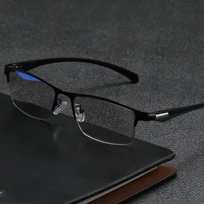 🥇👍Kiváló minőség, sok pozitív értékelés✨HD kékfény-védett multifokális szemüveg👓Titán keretes progresszív olvasószemüveg – Könnyű 17,05g, táv- és közeli látáshoz egyaránt!