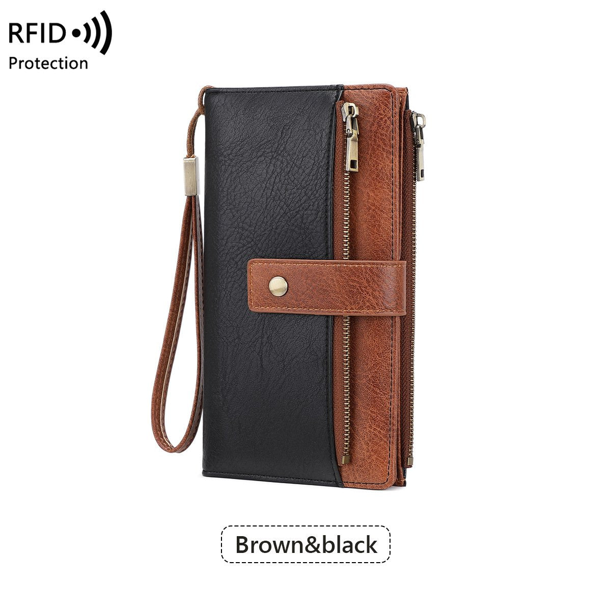 💼 Kétszínű PU bőr pénztárca🔒 RFID védett női pénztárca – Adatvédelem és elegancia egyben!