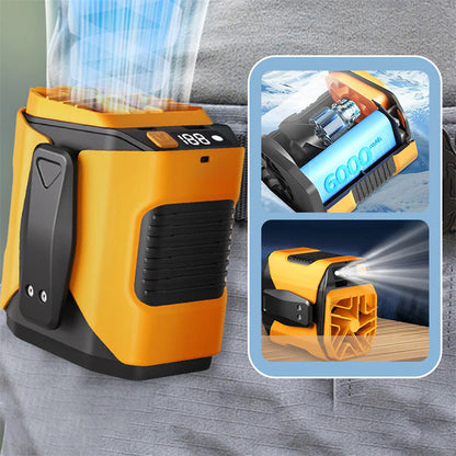 🎁Ingyenes ajándék🌬️ Széles szögű hűtő ventilátor💨 100 fokozatú nyakventilátor – 6000mAh akku + zseblámpa + töltő!🏖️