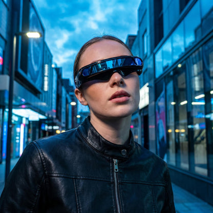 🕶️🔥✨ 50%-os villámakció! Aszimmetrikus retro-punk napszemüveg – UV400 védelem, 4. kategóriájú PC-lencsék, „Laser Eye” dizájn, városi és bulis stílus 🎸
