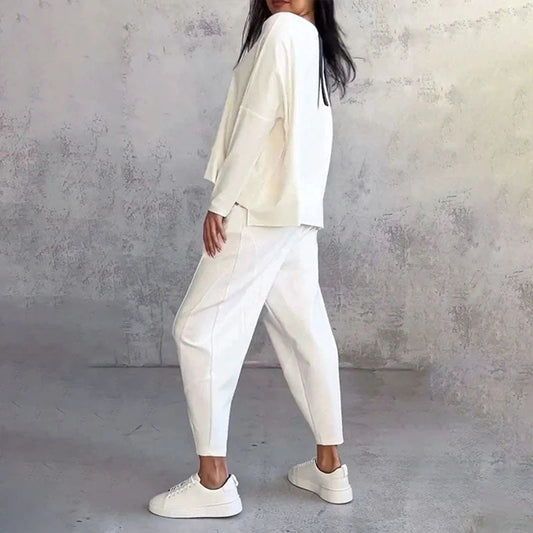 🎁Ingyenes ajándék-📿Gyönyörű nyaklánc💗 Puha, sokoldalú outfit – Otthon és útközben egyformán stílusos!