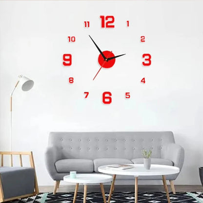 🕰️ 3D-s akril falióra🌙 Fényvisszatükröző funkció, sötétben is látható✨Öntapadó hátlap, nyomot nem hagyó rögzítés!