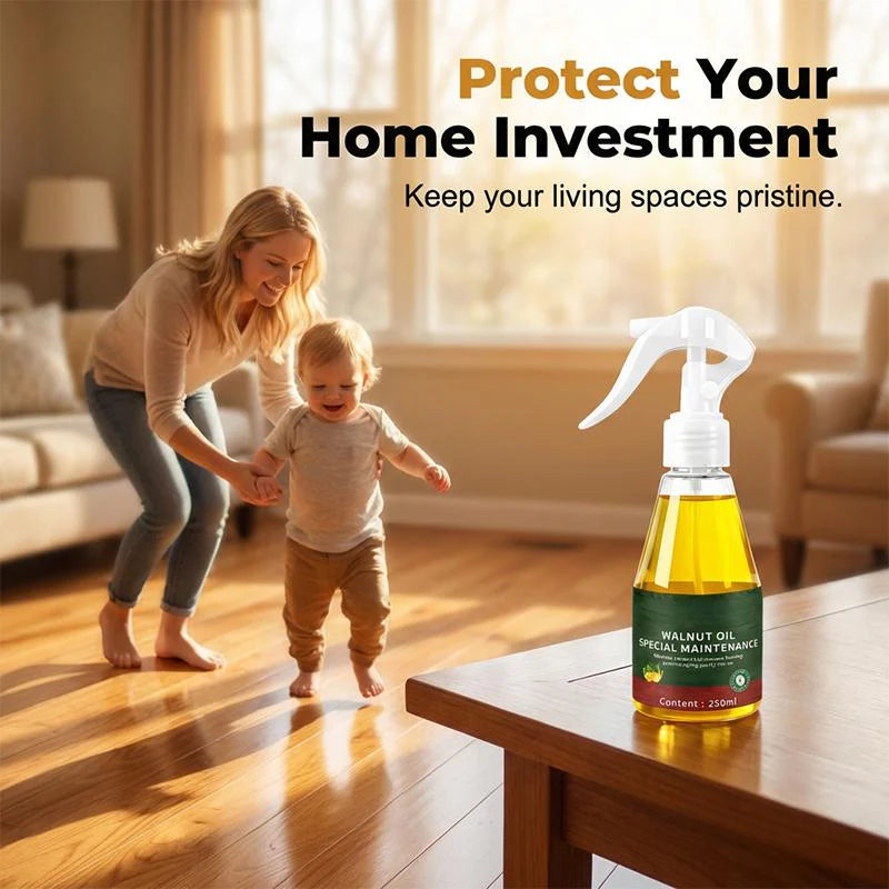 🔥1+1 ingyenes🌰 Természetes dióolaj faápoló spray – Azonnal eltünteti a karcolásokat, visszaadja a fa fényét!🪑Mélyen táplálja a fa felületeket, vegyszermentes védelem!