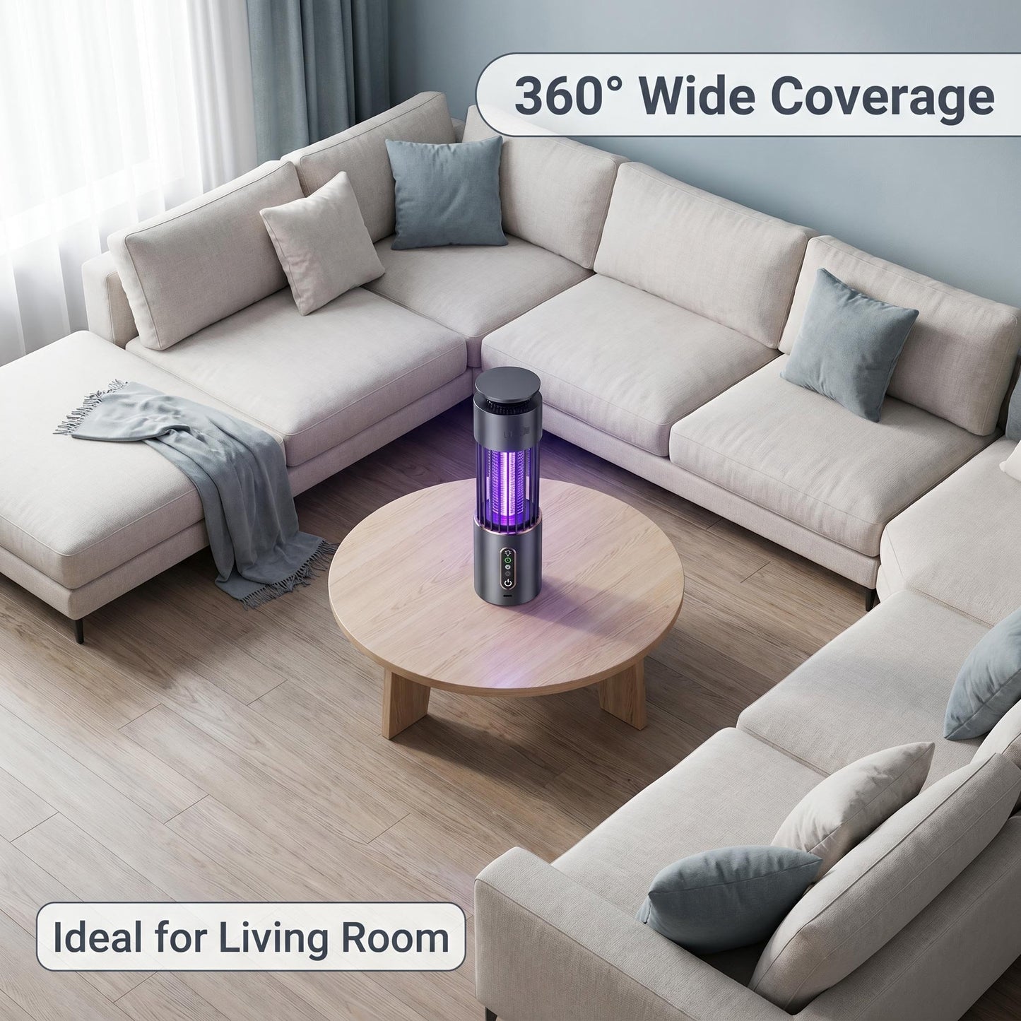 🦟 Erőteljes UV-csapda elektromos ráccsal🏠360°-os teljes helyiség lefedettség – Type-C újratölthető⏱️Intelligens időzítő🔋