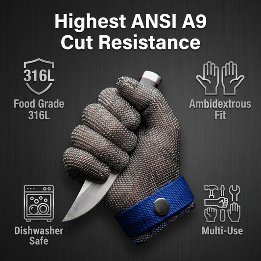 🧤Stainless Steel Cut-Resistant Mesh Glove⏳ Élelmiszeripari minőségű rozsdamentes acél hálós fémkesztyű！