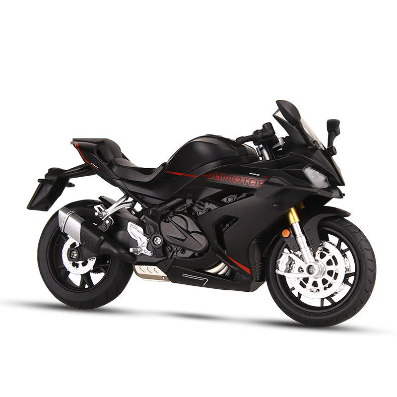 🔥Második termék féláron🏍️1:12 Skálás Motorkerékpár Modell – Interaktív Fény + Hang!