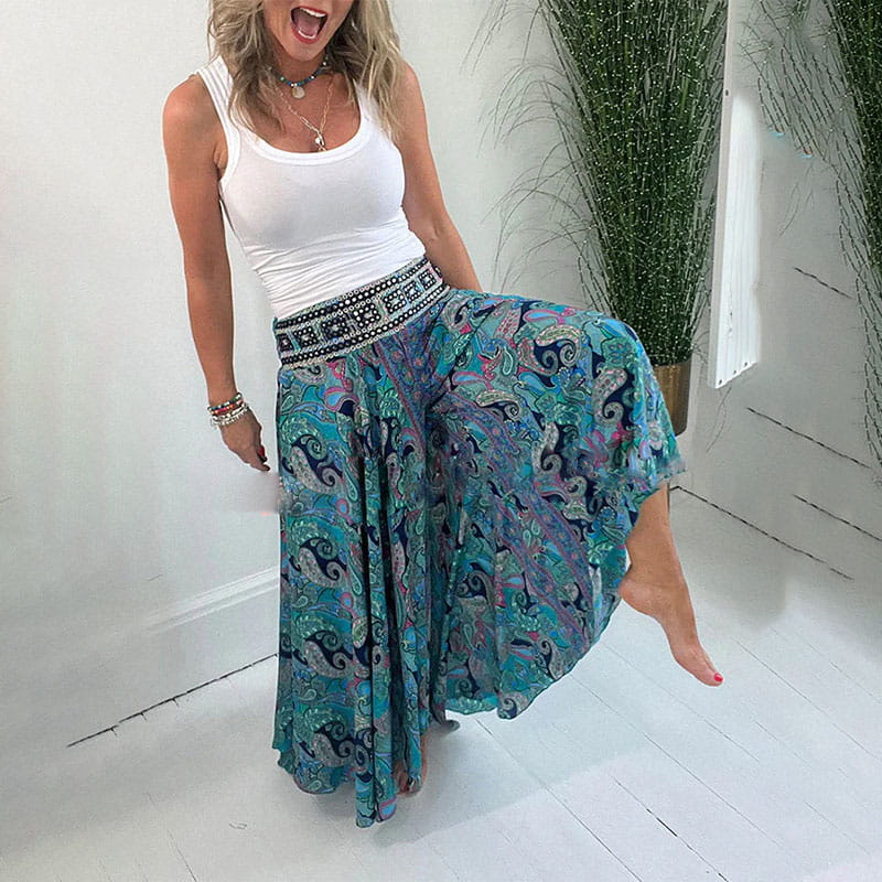 💥🎉50% árcsökkentés🌺✨ Etno stílusú szövött nadrág – gardróbod új kedvence!👖💐 Kényelmes, rugalmas derékpántos nadrág – nyári napokra és kirándulásokhoz!