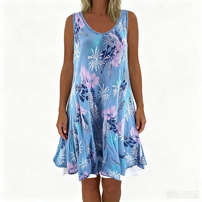 👗🌸 Trópusi virágmintás A-vonalú ruha – Karcsúsító szabás, élethű digitális nyomtatás, S–3XL-ig! ✨💃