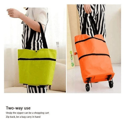 🛒✨2 az 1-ben bevásárlószatyor, összecsukható zöld szatyor – Tökéletes bevásárláshoz! 🛍️💪