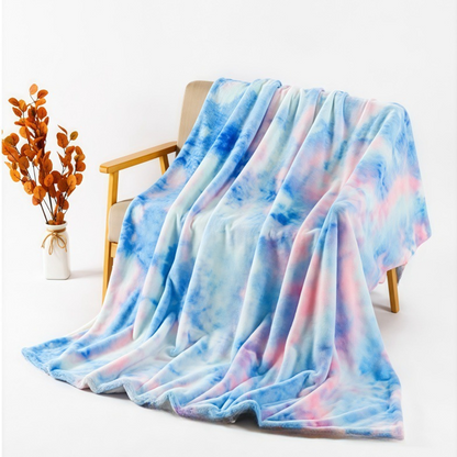 🌈 Élénk tie-dye minta + rendkívül puha plüss szövet🛋️ Minden évszakra alkalmas – Könnyű melegség, mosógépben mosható！