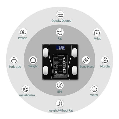 📱 Bluetooth elemző mérleg⚖️ Intelligens testösszetétel mérleg – 18 egészségügyi adat pontosan!