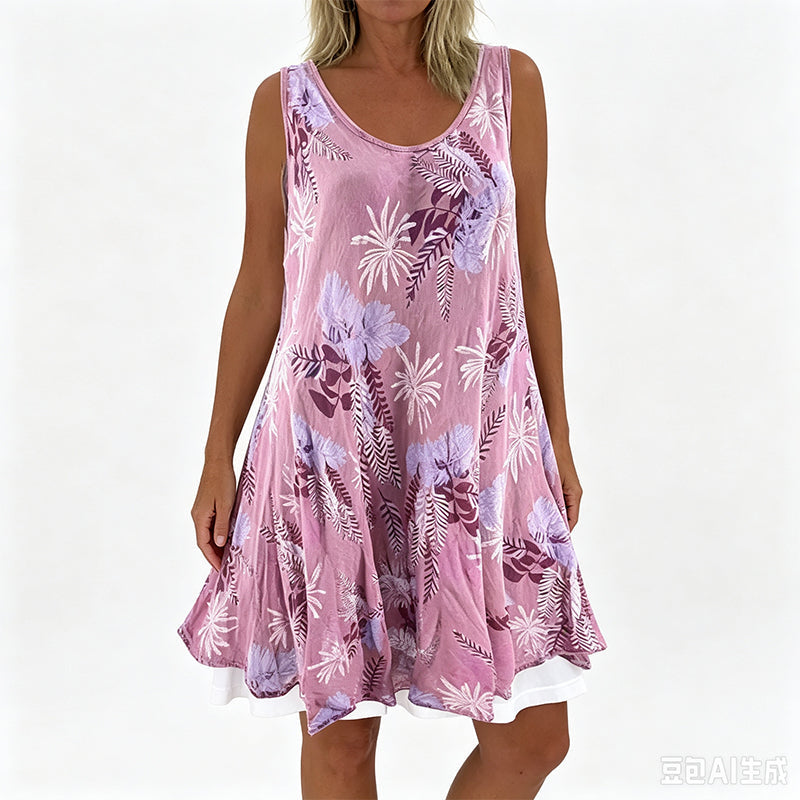 👗🌸 Trópusi virágmintás A-vonalú ruha – Karcsúsító szabás, élethű digitális nyomtatás, S–3XL-ig! ✨💃