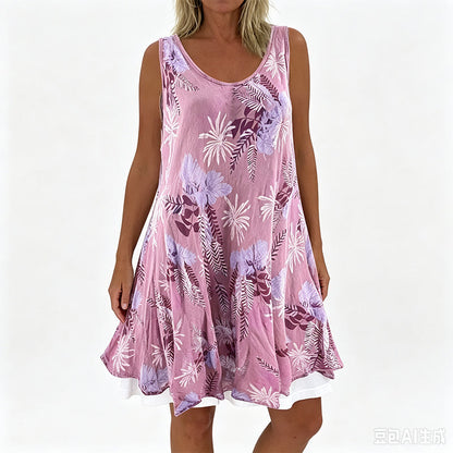 👗🌸 Trópusi virágmintás A-vonalú ruha – Karcsúsító szabás, élethű digitális nyomtatás, S–3XL-ig! ✨💃