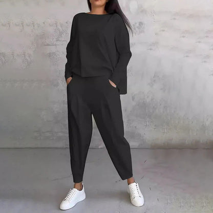 🎁Ingyenes ajándék-📿Gyönyörű nyaklánc💗 Puha, sokoldalú outfit – Otthon és útközben egyformán stílusos!