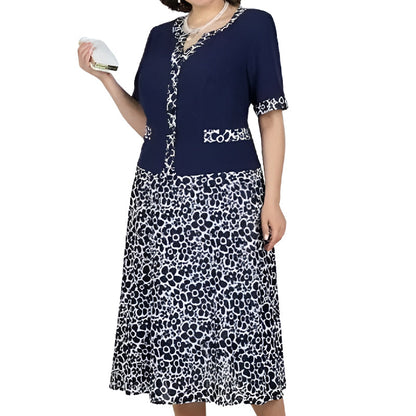 💥50% árcsökkentés📿Ingyenes gyönyörű nyaklánc🧥💼 Divatos, két részesnek tűnő egyberuha🌸✨ A-vonalú virágmintás ruha – a könnyed elegancia maga, minden testalkatra!