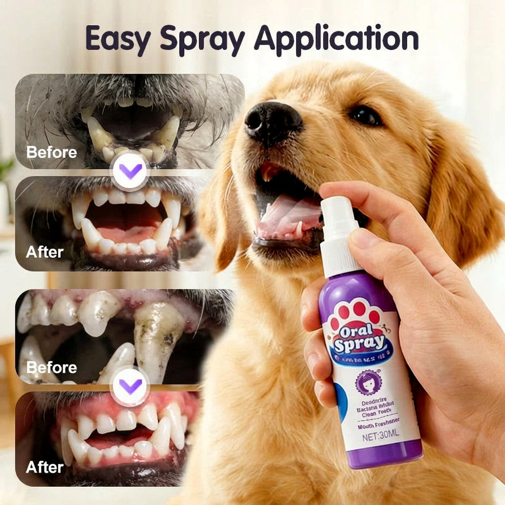 🔥🔥2+2 ingyenes🐾 2026 Új kiadás! Állatfogtisztító spray – Nincs szükség fogkefére!