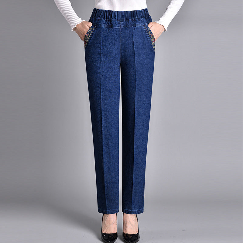 🔥🔝 Legnépszerűbb termékek👖✨ Női trendi farmernadrág🎀💙 Magas derekú egyenes szárú nadrág – Rugalmas kényelem, karcsú sziluett és praktikus részletek!