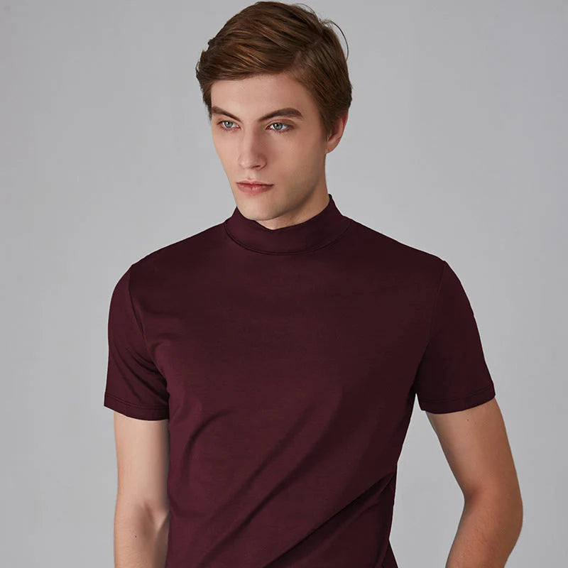 🔥1+1 ingyenes👕 Magas gallér férfi póló🌿 Lélegző anyag – Elegáns mindennapi viselet minden férfinak!