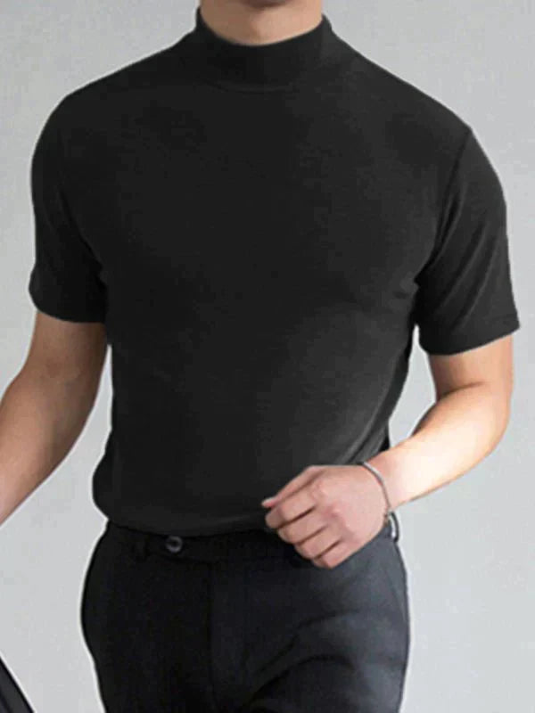 🔥1+1 ingyenes👕 Magas gallér férfi póló🌿 Lélegző anyag – Elegáns mindennapi viselet minden férfinak!