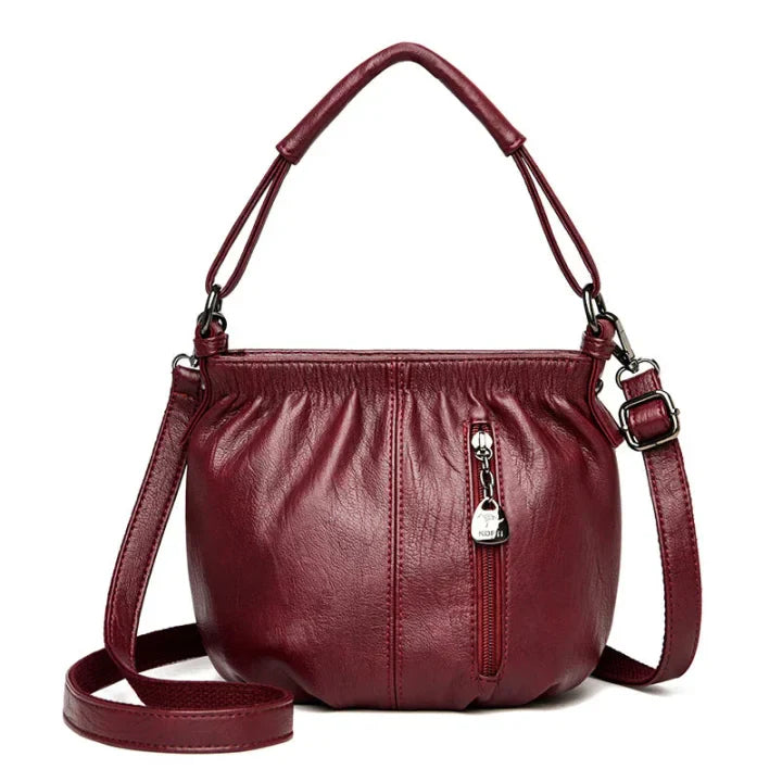 😜30% árcsökkentés🔥2026 Új modell👜Mékké Bőrzsákos Táska – Plisált Design + Kettős Funkció!