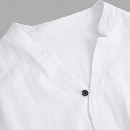 🎁Ingyenes ajándék🌿Prémium pamut-len 2 részes szett👕💼 Laza szabású, V-nyakú ruha: Könnyed stílus minden alkalomra!