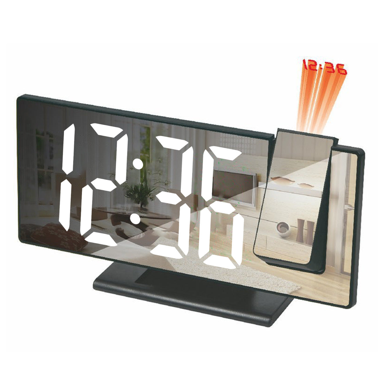 😁árcsökkentési akció⏰Multifunkciós LED Óra Tükör – Ébresztő + Vetítő + Hőmérséklet!