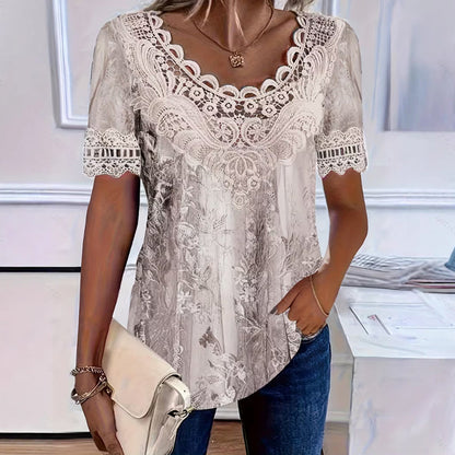👚🌸 Elegáns csipkevirágos blúz – Kivágott nyakkivágással, könnyű és légáteresztő, 13 színben! ✨💫