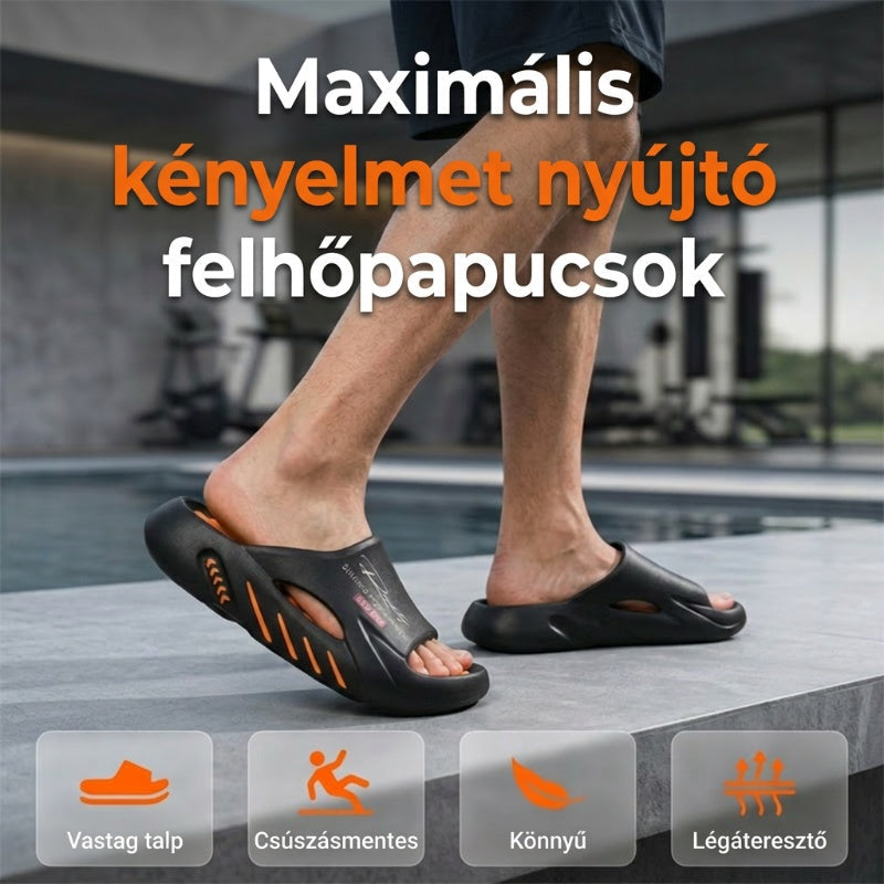 🎉2026-os nyári újdonságok🔥Csúszásmentes Vastag Talpú Felhő Papucsok Férfiaknak 🏖️🌊