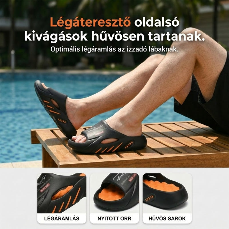 🎉2026-os nyári újdonságok🔥Csúszásmentes Vastag Talpú Felhő Papucsok Férfiaknak 🏖️🌊