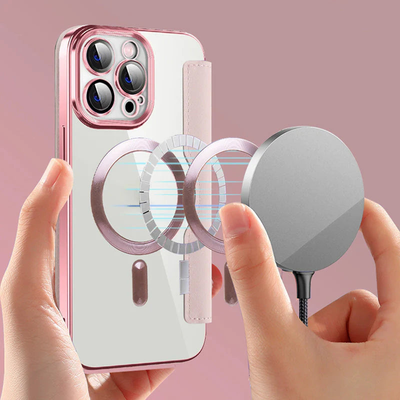 😜30% árcsökkentés📱2026 Bőrhatású flip tok iPhone-hoz – mágneses + kártyatartó!