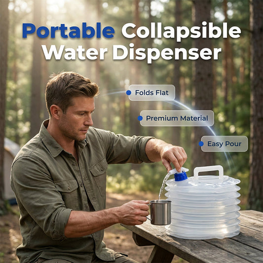 💧 Összehajtható víztartály csapokkal🎒3–15 literes kapacitás – Ultrakompakt tárolás🏕️ Szivárgásbiztos csap + ergonomikus fogantyú！