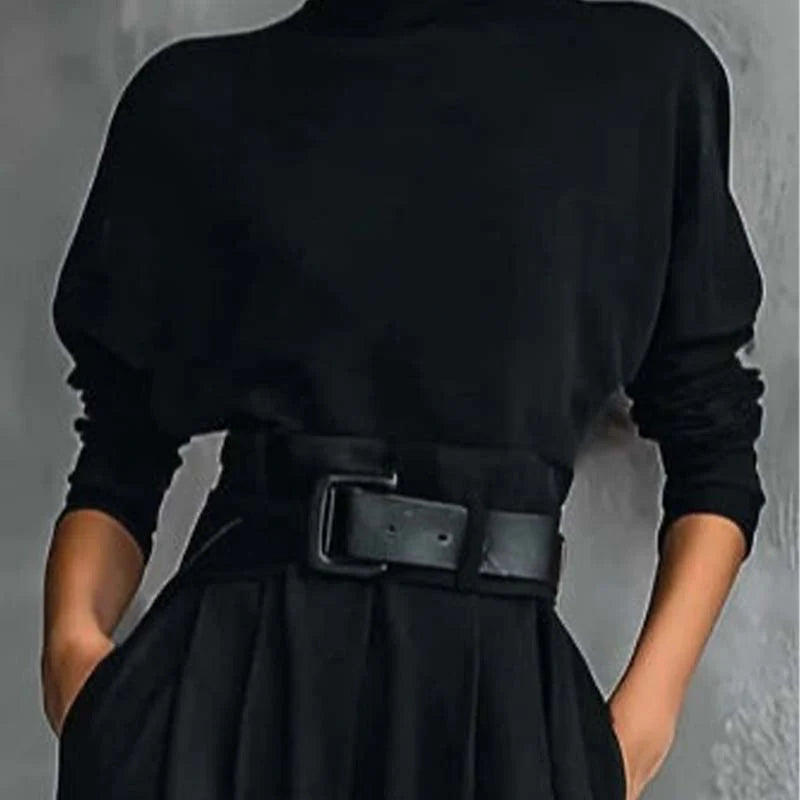 🎁Ingyenes ajándék-📿Gyönyörű nyaklánc✨ Női két részes szett👗 Garbó + nadrág szett – Kényelmes, kifinomult irodai és alkalmi ruha!