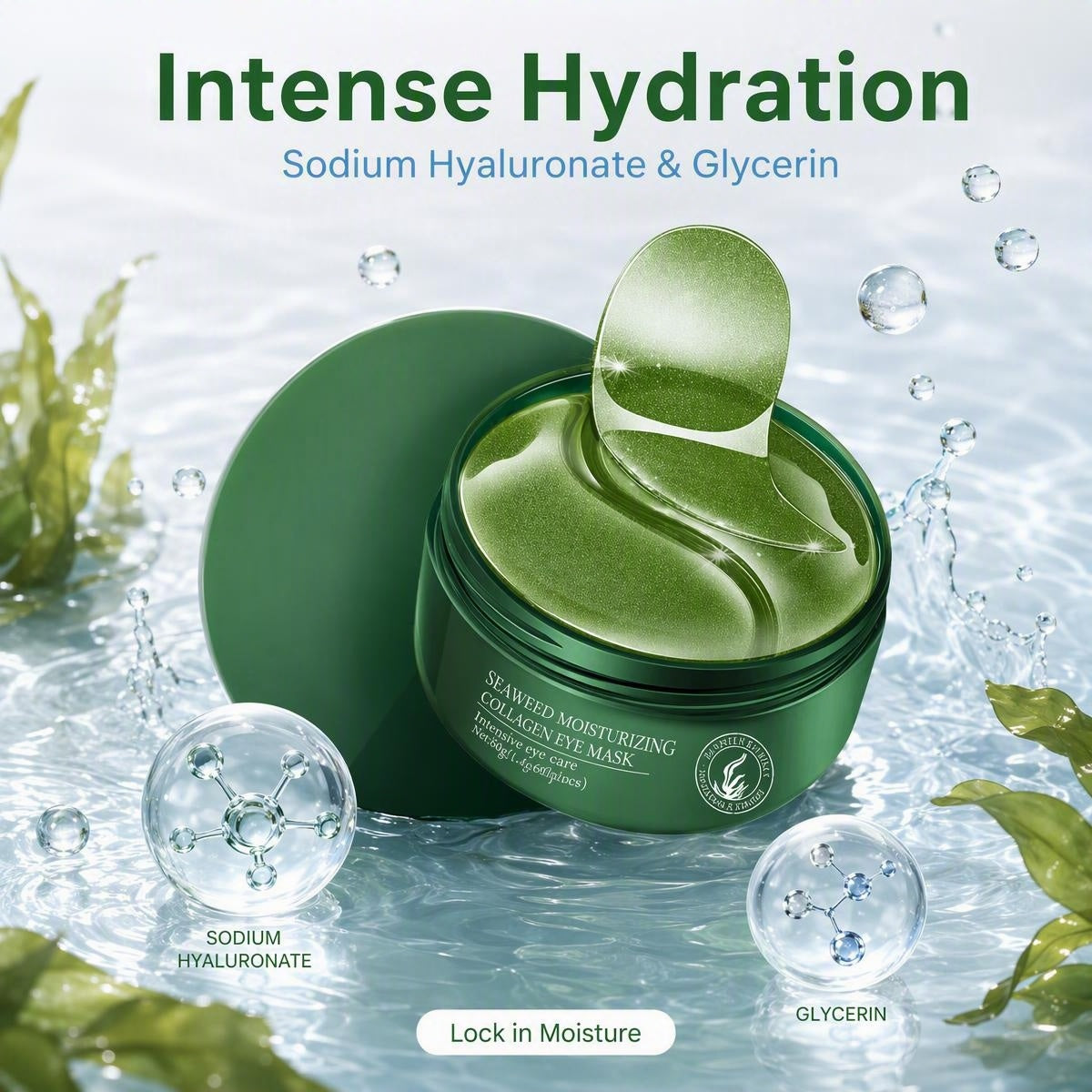 👁️✨ Hínár + kollagén szemkörnyék tapasz – 60 db, mély hidratálás, sötét karikák és finom ráncok ellen! 💎💚