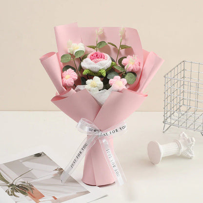 🔥1+1 ingyenes💐 Kézzel horgolt virágcsokor 🎁 Allergiabarát virágajándék – Soha nem hervad, mindig friss!