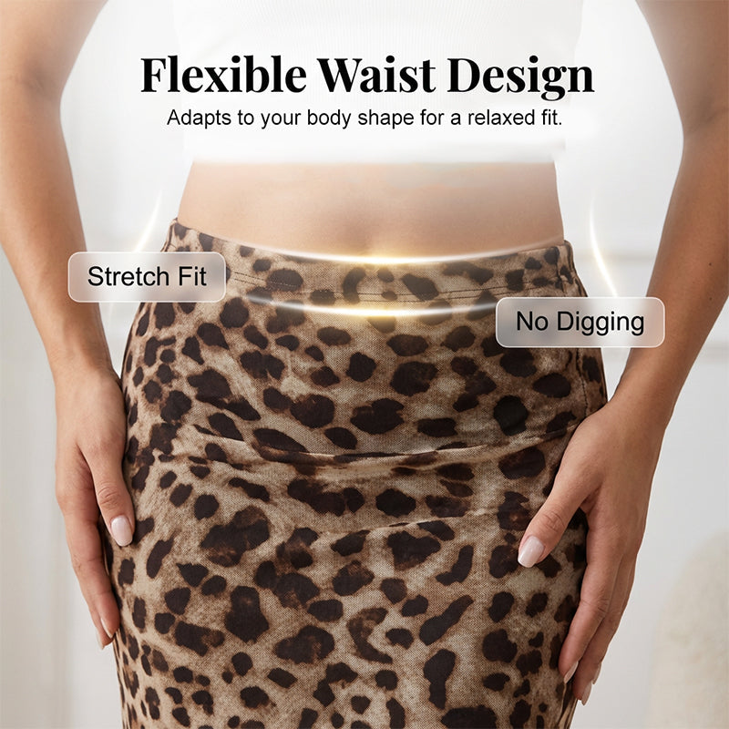 🎉50% árcsökkentés🔝 Legnépszerűbb termékek🌿 Könnyű poliészter hosszú szoknya🐆 Leopárd mintás magas derékú maxi szoknya – Vadász elegancia, karcsúsító sziluett!
