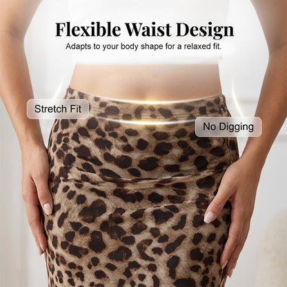 🎉50% árcsökkentés🔝 Legnépszerűbb termékek🌿 Könnyű poliészter hosszú szoknya🐆 Leopárd mintás magas derékú maxi szoknya – Vadász elegancia, karcsúsító sziluett!