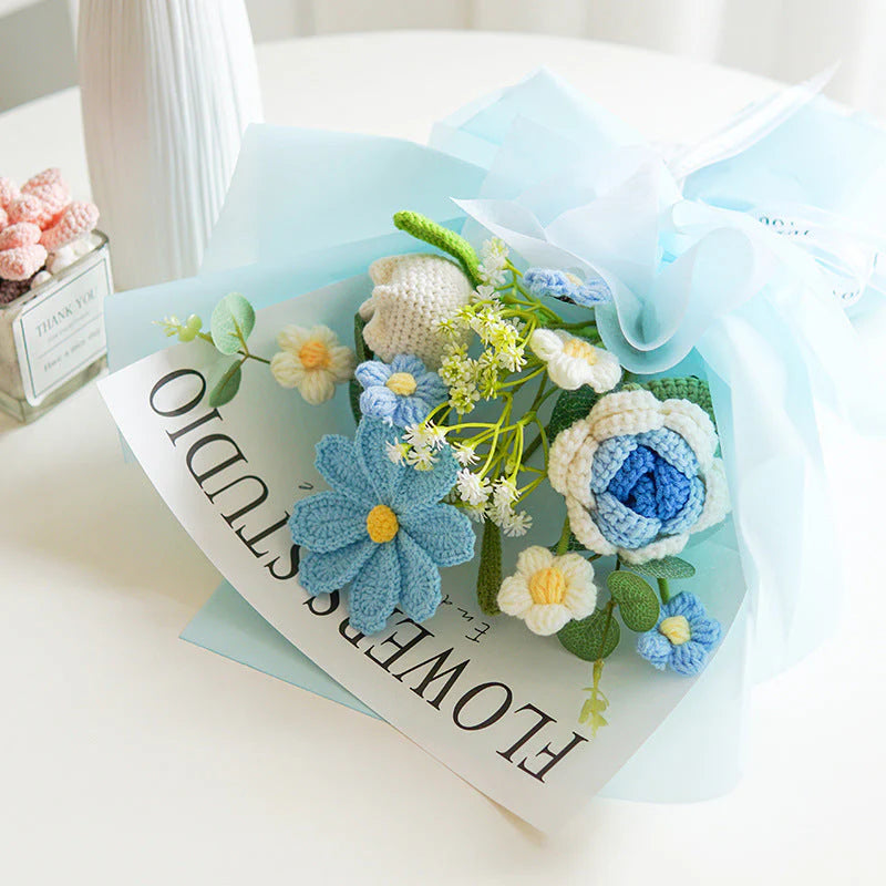 🔥1+1 ingyenes💐 Kézzel horgolt virágcsokor 🎁 Allergiabarát virágajándék – Soha nem hervad, mindig friss!