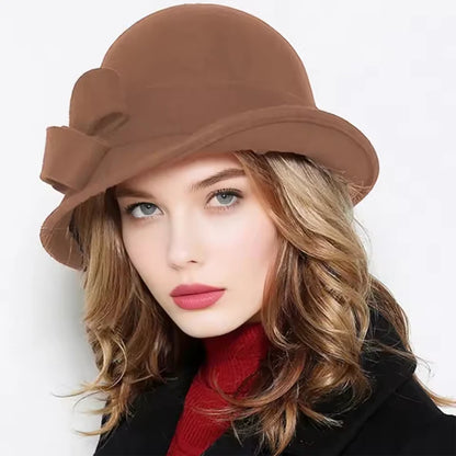 😊70% kedvezmény az eredeti árból🎩 Női vintage kalap nagy masnival – Retro stílus és kényelem minden napra!