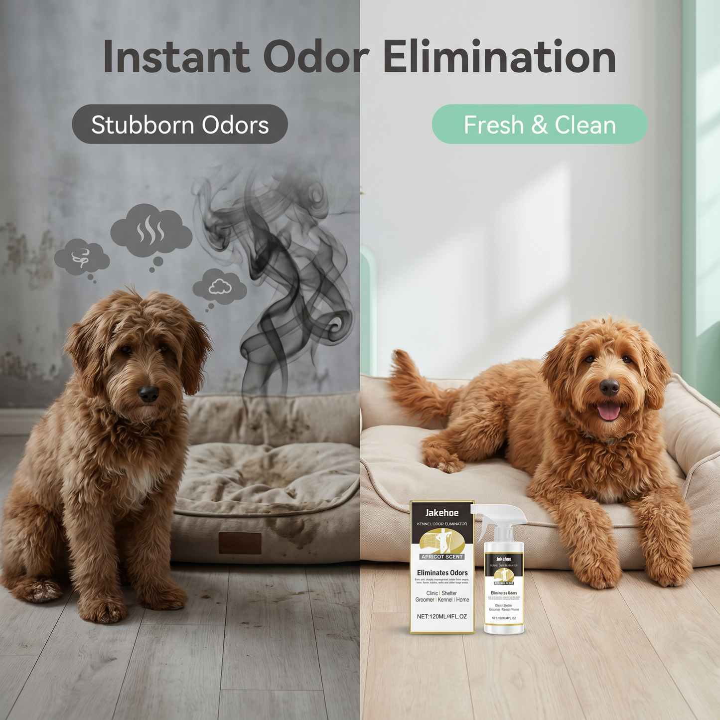 🎁1+1 INGYEN (2 db)🌿✨ Növényi alapú kisállat-szageltávolító spray – Gyorsan semlegesíti a vizelet- és székletszagokat! 🐕💚