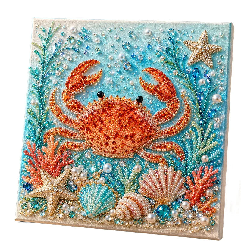 🐚✨ Tengeri élőlények DIY gyöngyfestő készlet – Ragyogó műgyöngyökkel, 8 mintában! 🎨💎