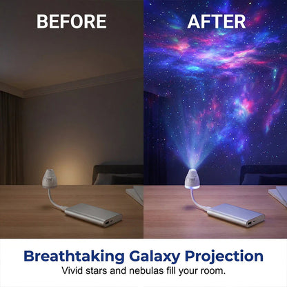 🌌 Állítható fókuszú HD űrprojektor🚀 Egyedi űrkapszula design + USB-s tápellátás!
