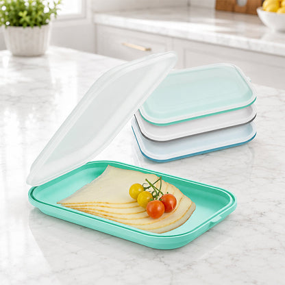 🍱💧 Hordozható szilikon ételdoboz – Rugalmas, kompakt, szorosan záródó fedéllel, tökéletes irodai ebédhez és utazáshoz! 🌿✨