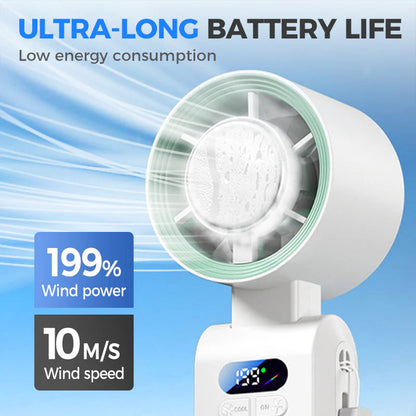 🎉❄️2026-os nyári újdonságok💨 3 az 1-ben hordozható kézi ventilátor jéghűtővel – 199 sebesség, akár 30 óra üzemidő⚡